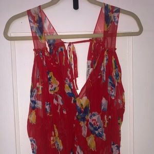 Red and yellow design tank top
